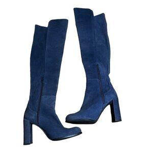 Stuart Weitzman Navy Suede Tall Boots Size 7.5M
